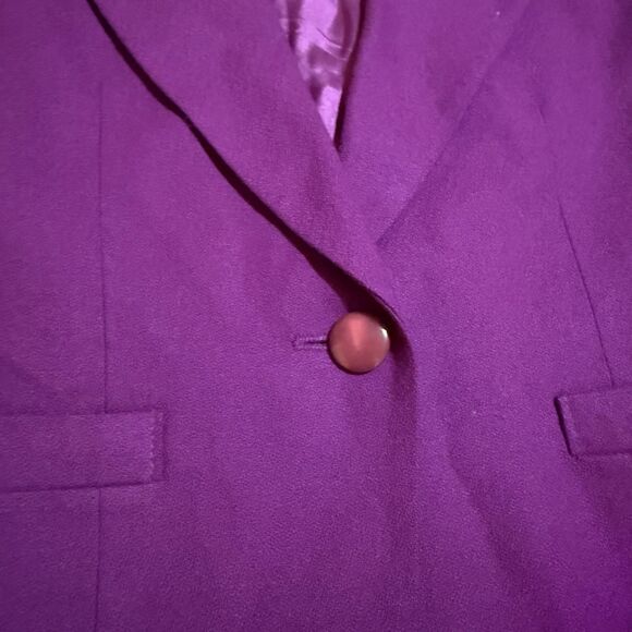 Vintage Pendleton Womens Blazer Petite Purple Jacket Pure Virgin Wool Pockets - Picture 5 of 5
